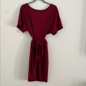 SHEIN Dark Red Mini Sheath Dress with Dolman Sleeves